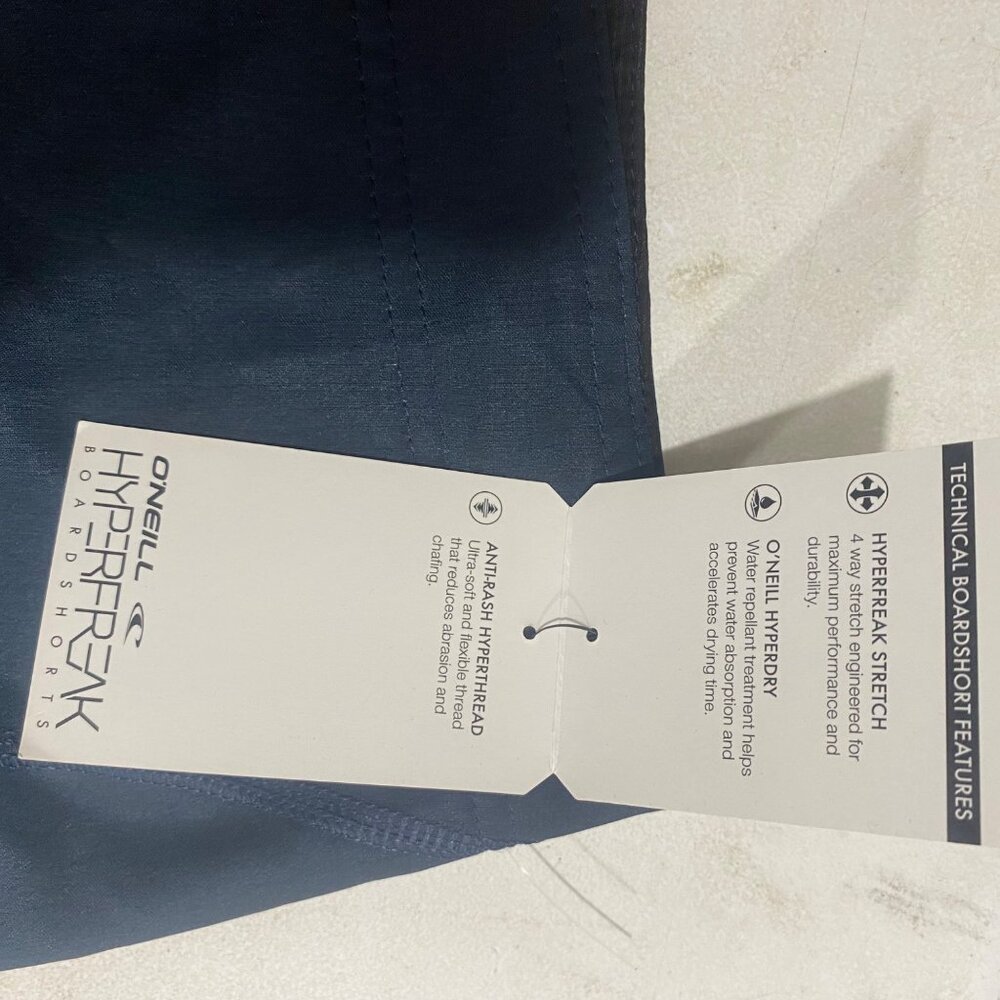 NWT $45 ONeill Hyperfreak 21" Stretch Boardshorts Mens Size 36 Blue Swimwear Sho - Picture 10 of 13
